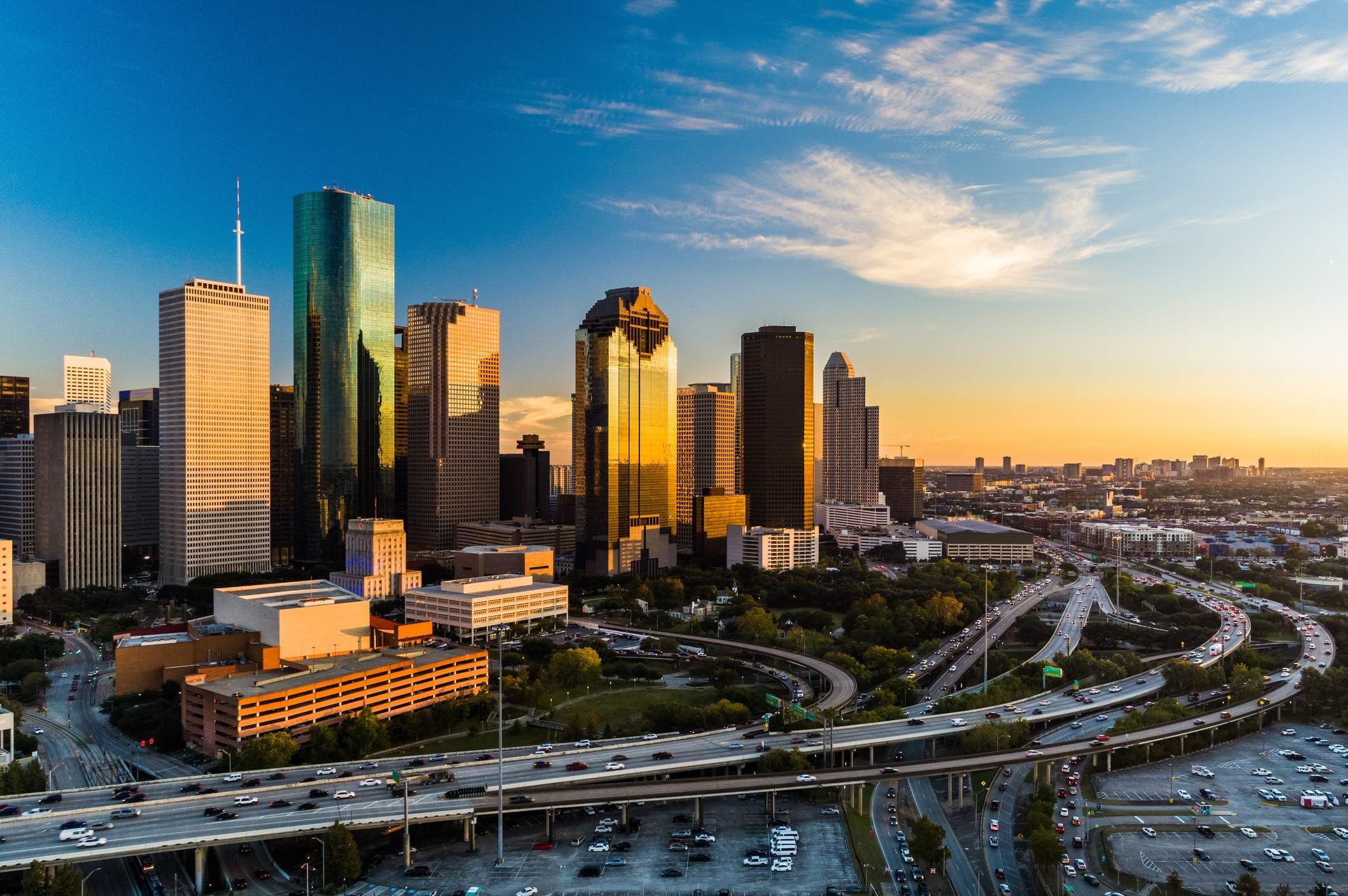 sunny houston skyline Getty Images