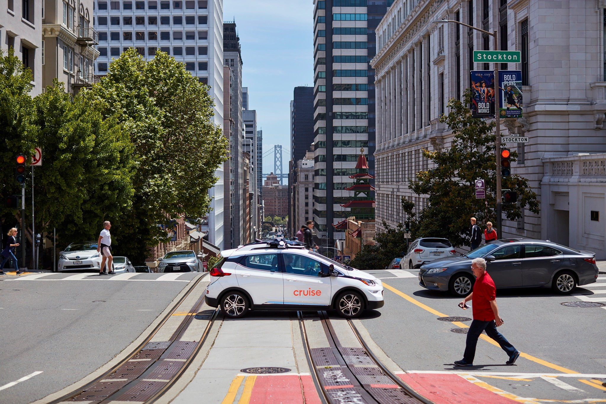 driverless car on road